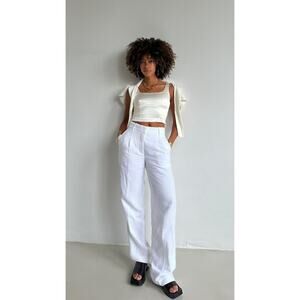 Aritzia White Wide Leg effortless Pants